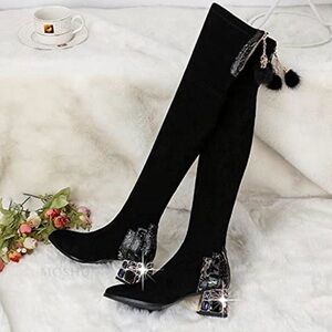 NWOT- Faux Suede Pull Up High Boots (US 7)